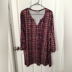 Catherines Purple and Gold Tunic Top